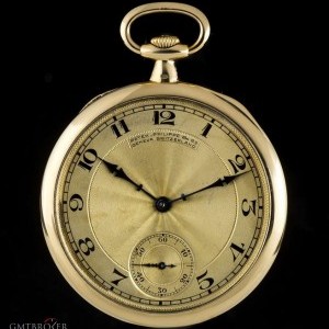 Patek Philippe Open Face Pocket Watch 18k Yellow Gold Champagne A nessuna 767141