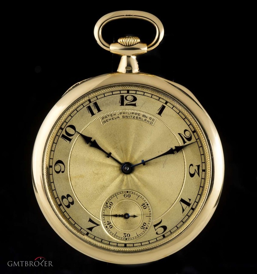 Patek Philippe Open Face Pocket Watch 18k Yellow Gold Champagne A nessuna 767141
