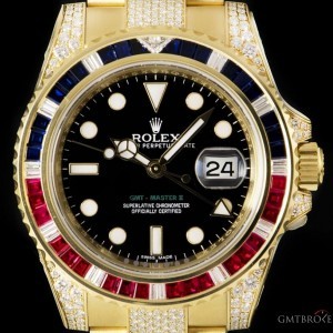 Rolex Unworn GMT-Master II NOS 18k Yellow Gold Black Dia 116758SARU 839878