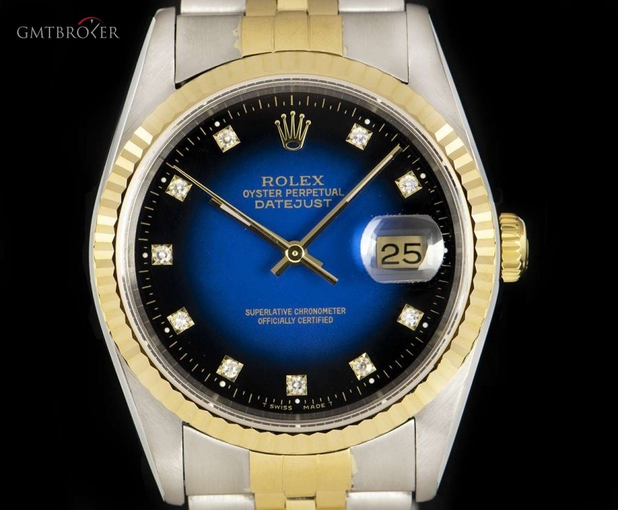 Rolex Datejust Gents Stainless Steel  18k Yellow Gold Bl 16233 835294