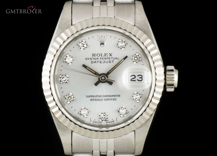 Rolex Datejust Ladies Stainless Steel Silver Diamond Dia 69174 833216