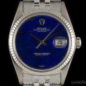 Rolex 18k White Gold OP Rare Lapis Lazuli Vintage Dateju 1601 729259
