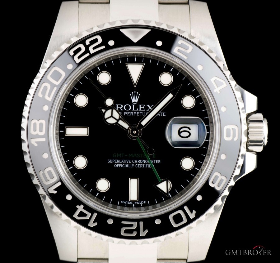 Rolex GMT-Master II Gents Stainless Steel Black Dial Cer 116710LN 841224
