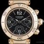 Cartier Pasha Seatimer Chronograph Gents 18k Rose Gold Bla