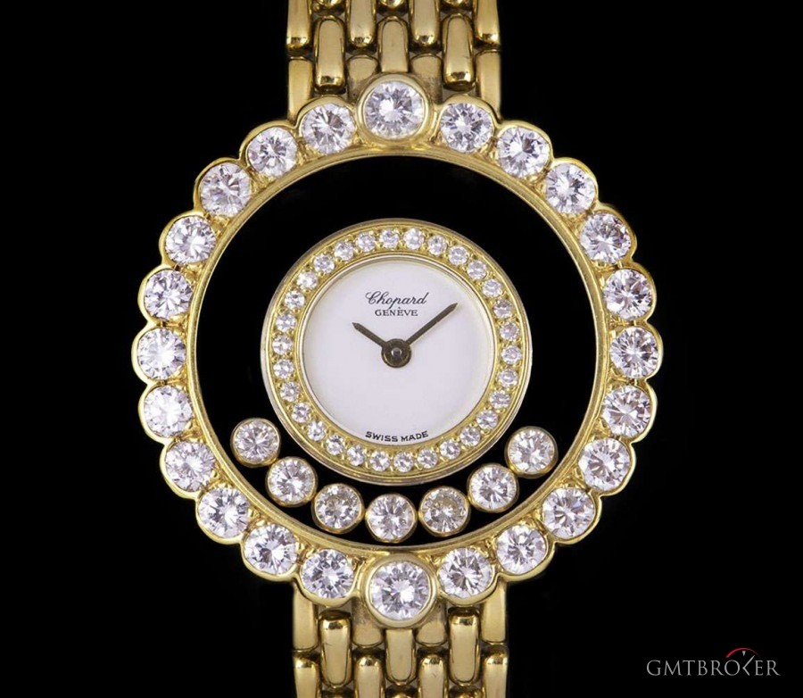 Chopard Happy Diamonds Ladies 18k Yellow Gold White Dial D 20/4180 820988