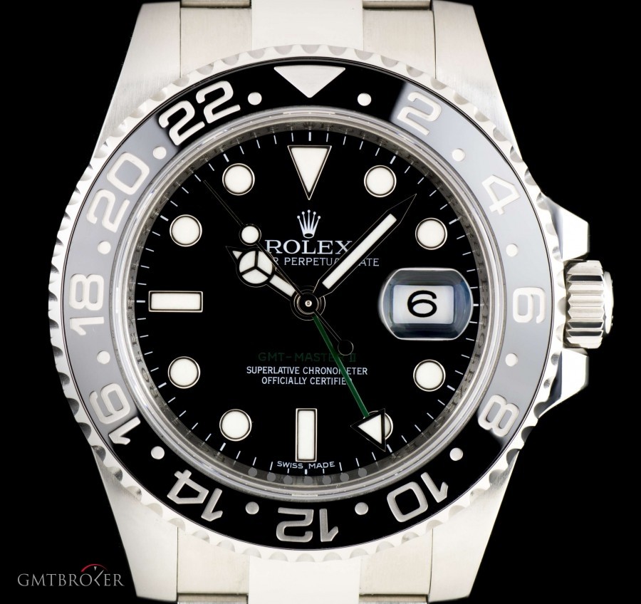 Rolex GMT-Master II Gents Stainless Steel Black Dial Cer 116710LN 832913
