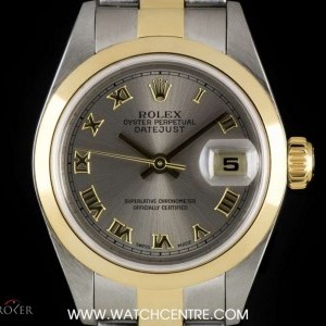 Rolex Steel  Gold OP Silver Roman Dial Datejust Ladies B 79163 731109