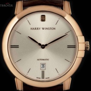 Harry Winston Unworn Midnight Gents 18k Rose Gold Silver Dial BP MIDAHD42RR001 827855