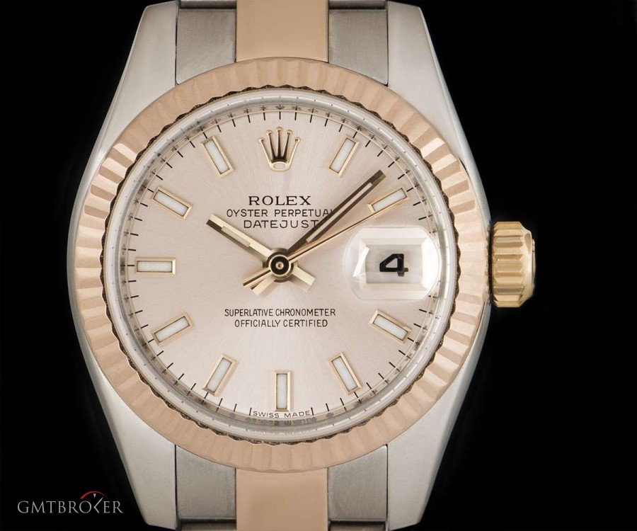 Rolex Datejust Ladies Stainless Steel  18k Rose Gold Pin 179171 850283