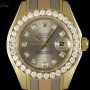 Rolex Pearlmaster Datejust Ladies 18k Tridor Silver Dial