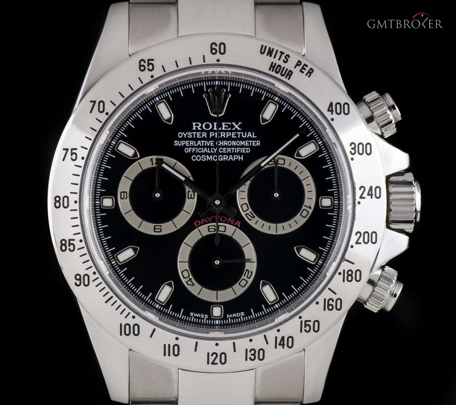 Rolex Stainless Steel Black Dial Cosmograph Daytona Gent 116520 773942