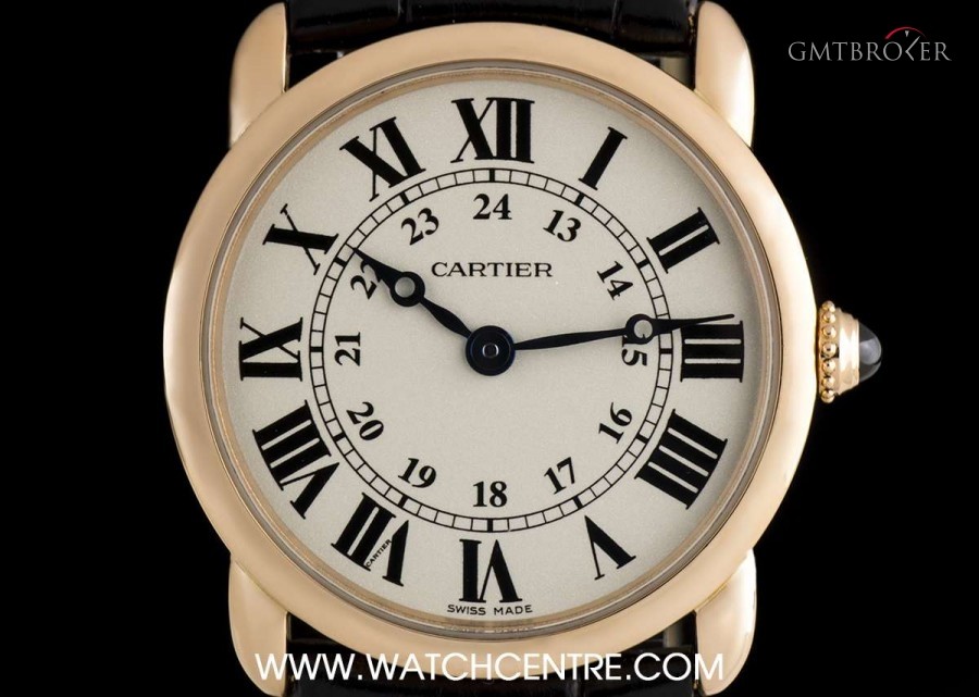 Cartier 18k Rose Gold Silver Roman Dial Ronde Louis Ladies W6800151 678203