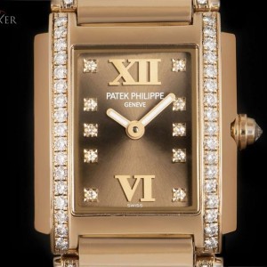 Patek Philippe Twenty-4 Ladies 18k Rose Gold Brown Dial Diamond S 4908/30R-010 830492