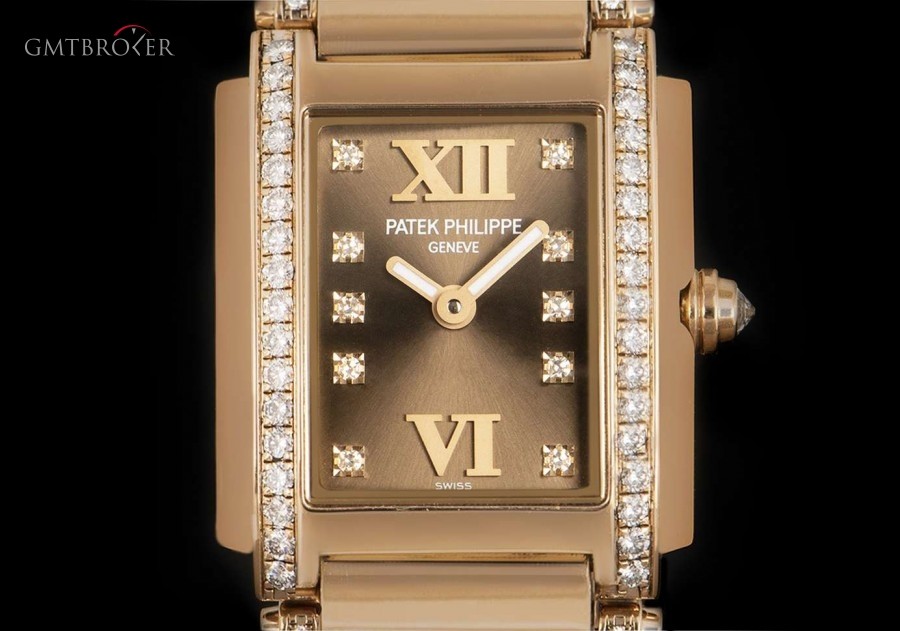 Patek Philippe Twenty-4 Ladies 18k Rose Gold Brown Dial Diamond S 4908/30R-010 830492