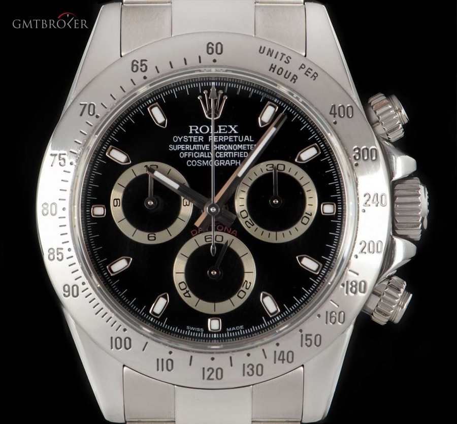 Rolex Cosmograph Daytona Gents Stainless Steel Black Dia 116520 838585