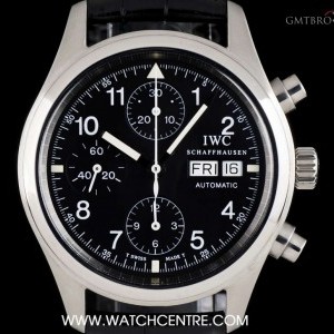 IWC Stainless Steel Black Dial Flieger Pilot Chronogra IW3706 738737
