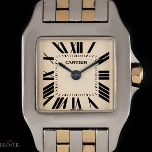 Cartier Santos Demoiselle Ladies Stainless Steel  18k Yell W25067Z6 820382