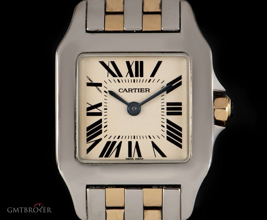 Cartier Santos Demoiselle Ladies Stainless Steel  18k Yell W25067Z6 820382