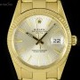 Rolex Date Vintage Gents 18k Yellow Gold Silver Dial BP