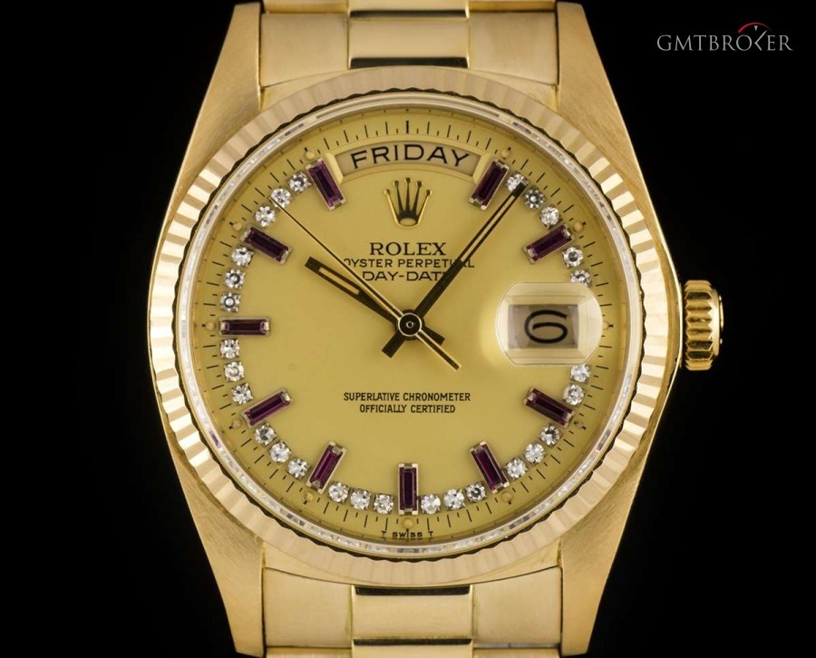 Rolex Rare Day-Date Vintage Gents 18k Yellow Gold Diamon 18038 763119