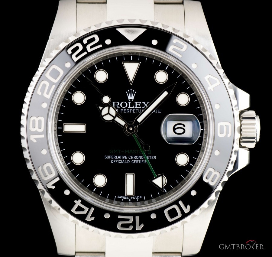 Rolex GMT-Master II Gents Stainless Steel Black Dial Cer 116710LN 821426