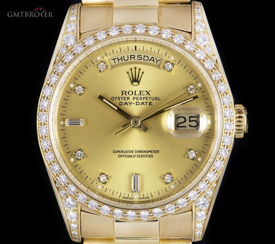 Rolex Day-Date Gents 18k Yellow Gold Champagne Dial Diam 18388 848957