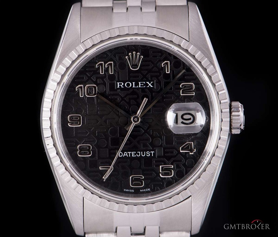 Rolex Datejust Gents Stainless Steel Black Jubilee Dial 16200 836596