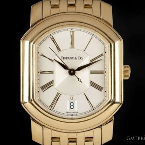 Tiffany Co Resonator Gents 18k Yellow Gold Silver Dial Dre nessuna 815030
