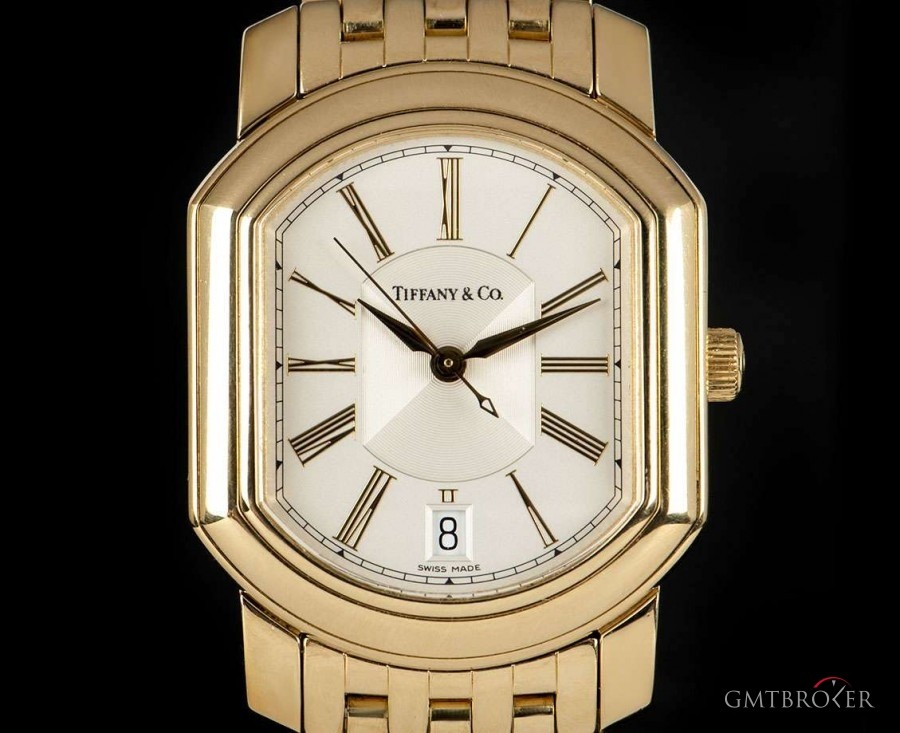 Tiffany Co Resonator Gents 18k Yellow Gold Silver Dial Dre nessuna 815030
