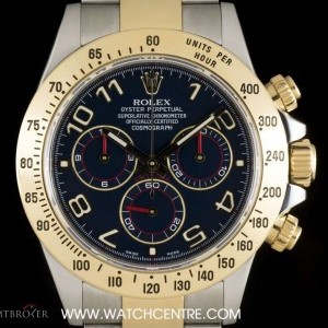 Rolex Steel  Gold Blue Arabic Dial Cosmograph Daytona Ge 116523 743837