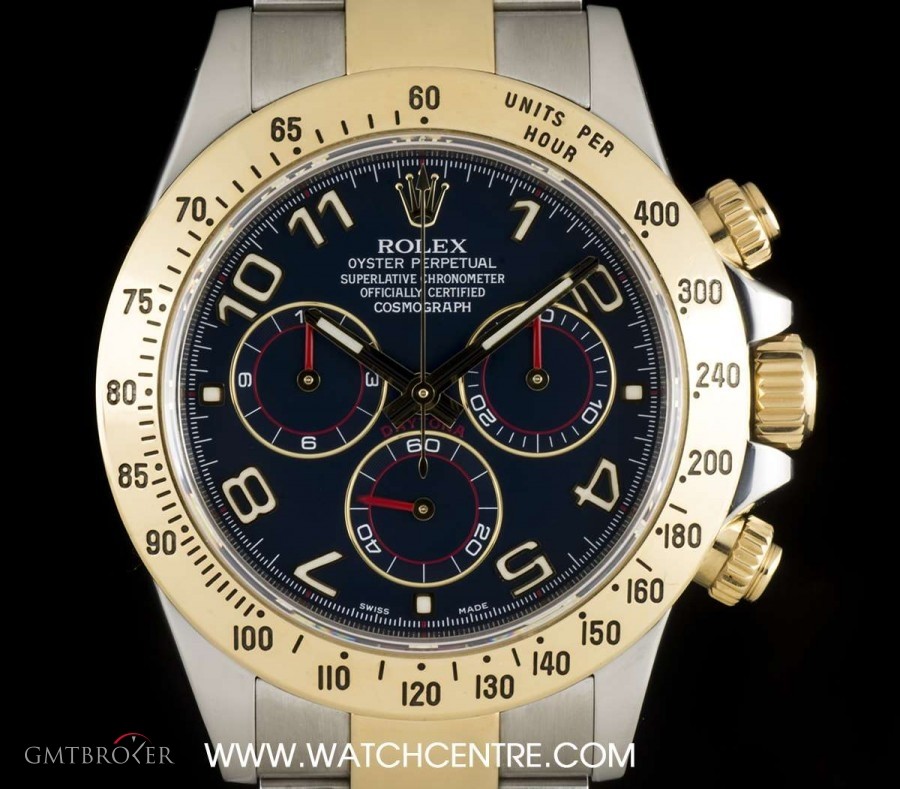 Rolex Steel  Gold Blue Arabic Dial Cosmograph Daytona Ge 116523 743837