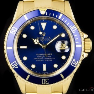 Rolex Transitional Submariner Date 18k Yellow Gold Blue 16808 835705