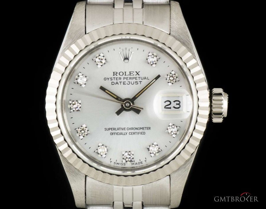 Rolex Datejust Ladies Stainless Steel Silver Diamond Dia 69174 761603