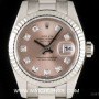 Rolex 18k White Gold Pink Diamond Dial Datejust Ladies B