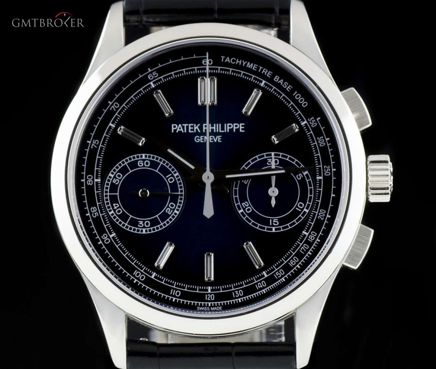 Patek Philippe Chronograph Gents Platinum Blue Sunburst Diamond D 5170P-001 837223