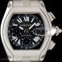 Cartier Stainless Steel Black Dial Roadster Chronograph XL