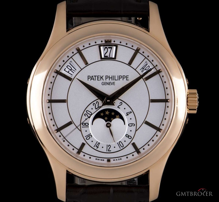 Patek Philippe Annual Calendar Moonphase Gents 18k Rose Gold Whit 5205R-001 811526