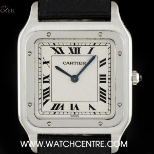 Cartier Platinum Silver Roman Dial Santos Dumont Gents Wri nessuna 745347