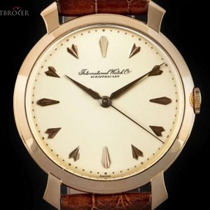 IWC Vintage Gents Wristwatch 18k Rose Gold Silver Dagg nessuna 817931
