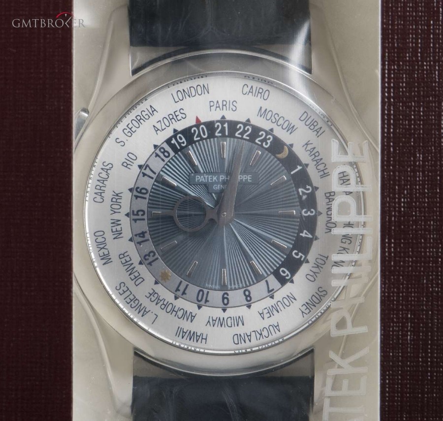 Patek Philippe Rare Double Sealed World Time Gents Platinum White 5130P-001 843025