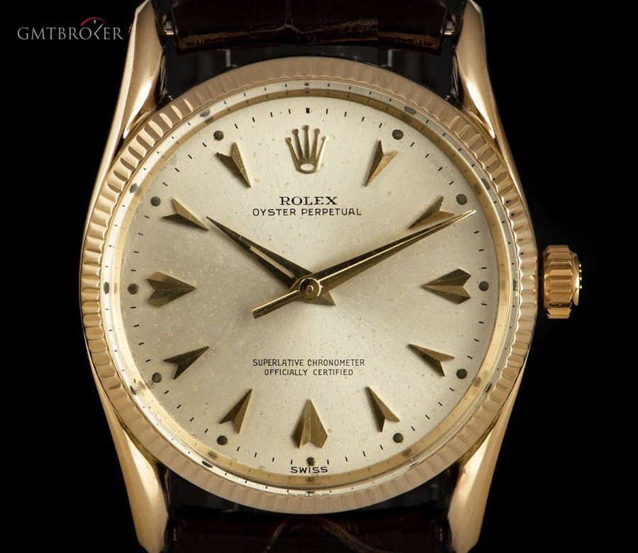 Omega Oyster Perpetual Vintage Gents 14k Yellow Gold Sil 1011 819296
