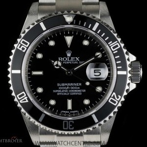 Rolex Stainless Steel Black Dial Submariner Date Gents 1 16610 736577