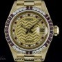 Rolex 18k YG OP Rare Decorated String Dial Ruby  Diamond