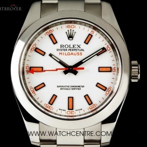 Rolex Stainless Steel Oyster Perpetual White Dial Milgau 116400 261525