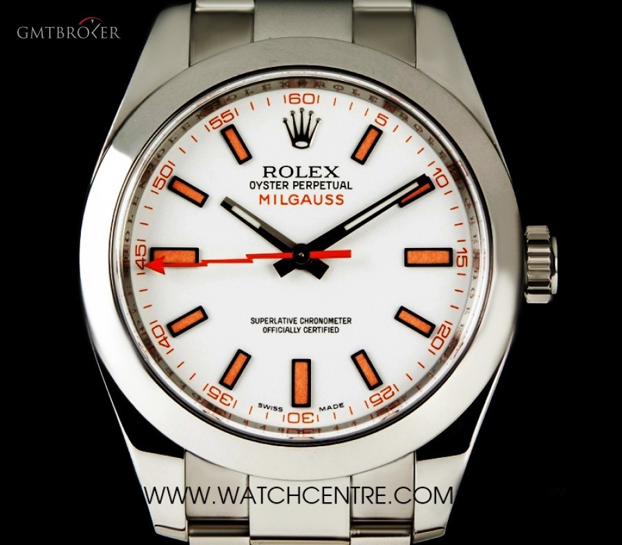 Rolex Stainless Steel Oyster Perpetual White Dial Milgau 116400 261525