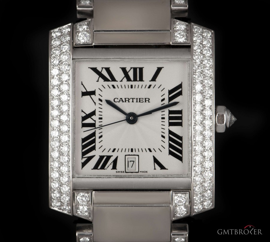 Cartier Large Tank Francaise 18k White Gold Silver Dial Di WE1003SF 837547