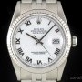 Rolex Datejust Gents Stainless Steel White Roman Dial 16