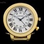 Cartier Ronde Solo De  Travel Clock Gold Plated White Roma