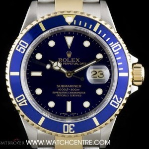Rolex Steel  Gold OPBlue Dial Submariner Date BP 16613 16613 733207