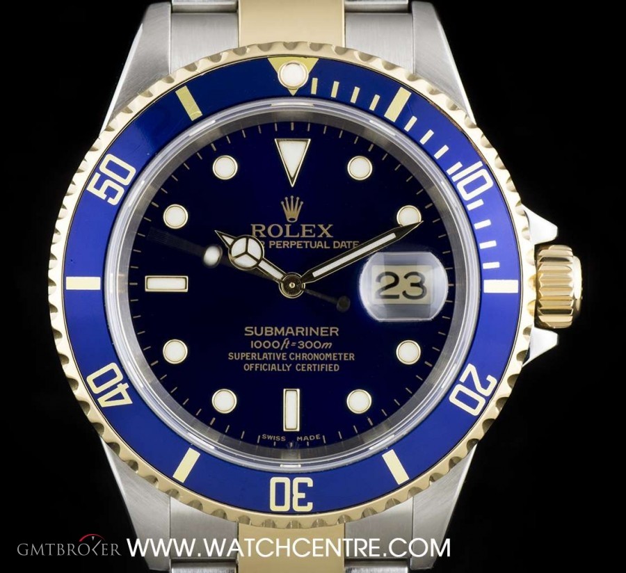 Rolex Steel  Gold OPBlue Dial Submariner Date BP 16613 16613 733207